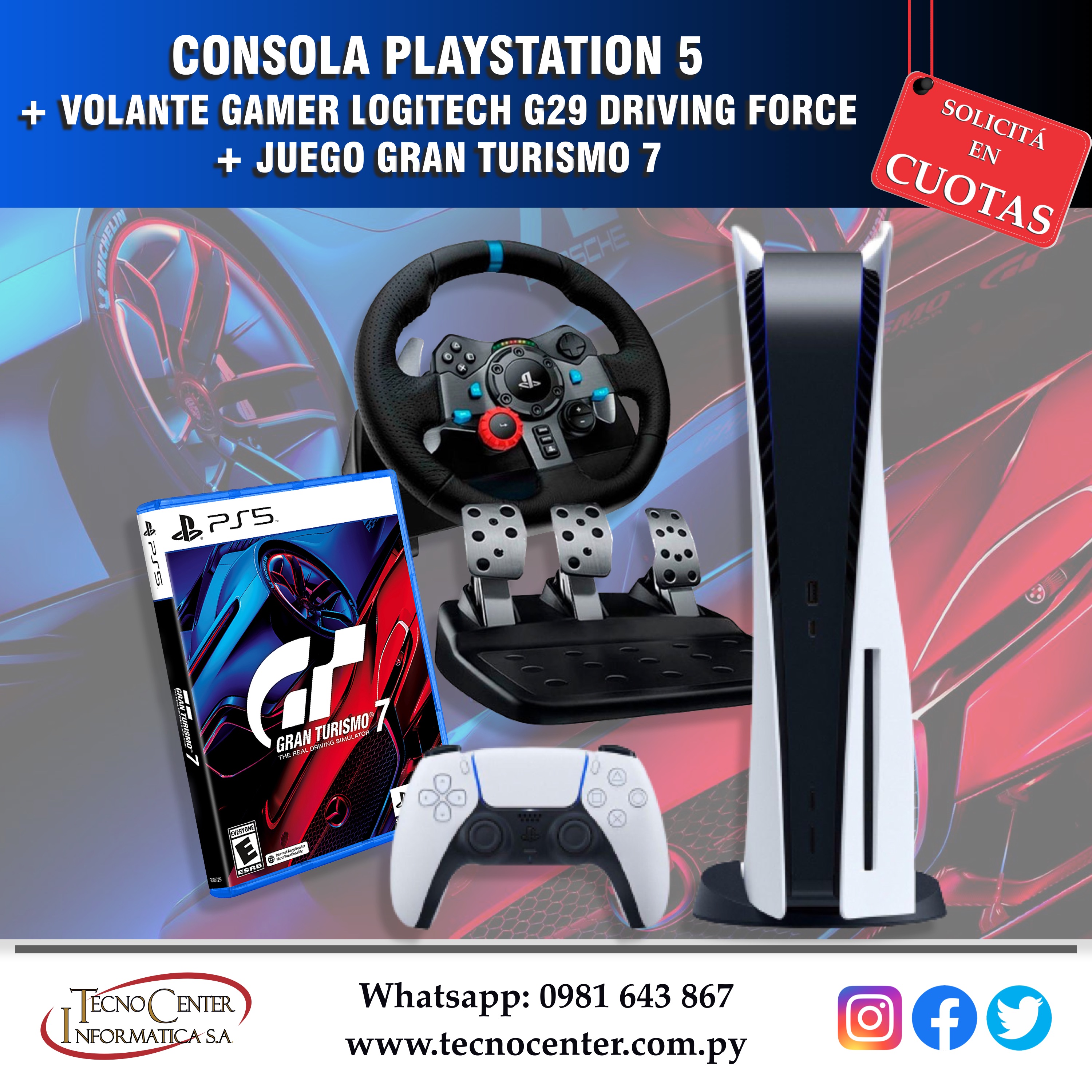 PlayStation 5 + Juego Gran Turismo 7 + Kit Volante